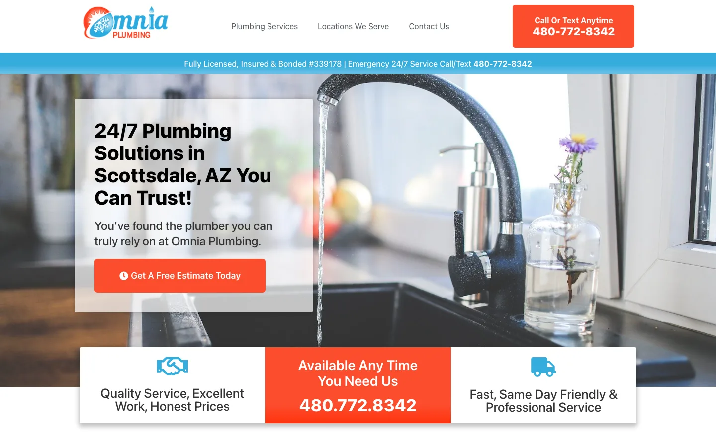 Omnia Plumbing website